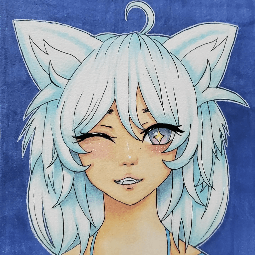 White haired girl